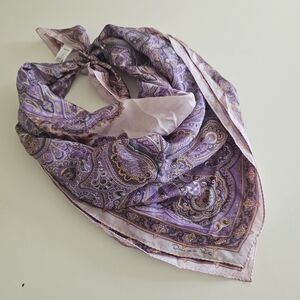 Vintage Oscar de la Renta Pink Paisley Silk Scarf